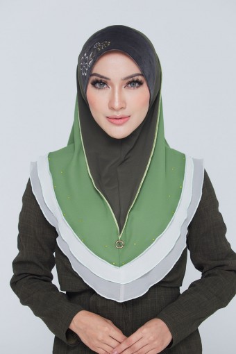 3 Layer Hijab MINT FUDGE Hard Visor