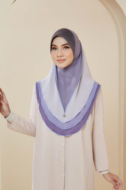 3 Layer Hijab PERIWINKLE Hard Visor